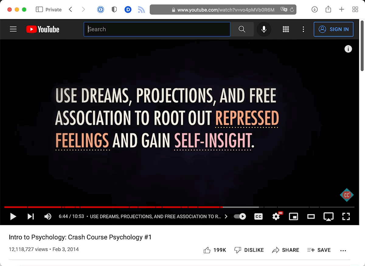 YouTube text extraction